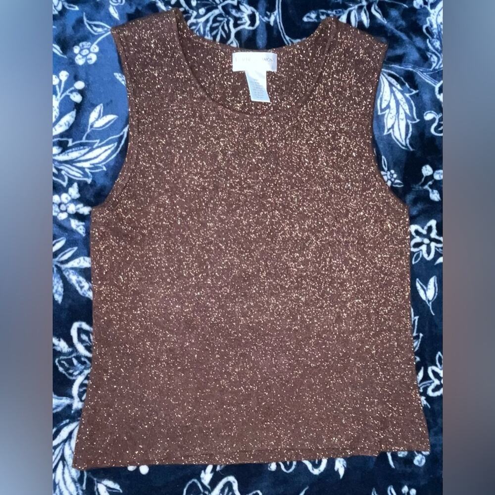 Drapers & Damons Metallic Knit Sleeveless Sweater